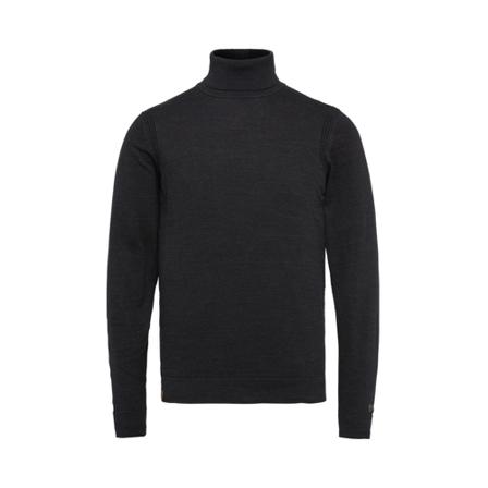 Cast Iron, Trui- CI Turtle Neck Cotton Heather Plated Zwart, Heren, Maat:S
