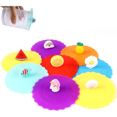 8-pack silikonlock för dricksglas, dammskyddande silikonlock, läckagesäkert lock (10 cm)