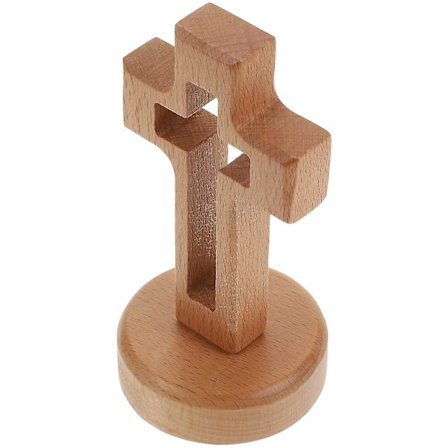 Trästående Kors Dekoration Trä Religiös Bord Altar Stående Bord Kors Altar Kors