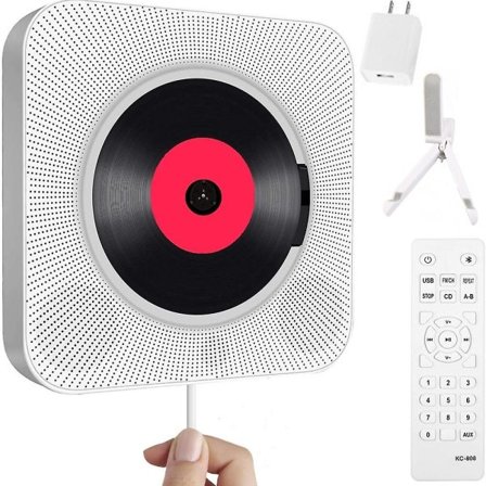 Kannettava CD-soitin Bluetoothilla - Seinään asennettava kotiteatterijärjestelmä FM-radiolla ja kaukosäätimellä