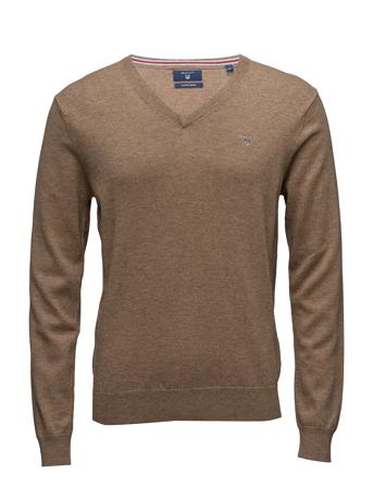 Cotton Wool V-Neck Strikkegenser V-krage Brun GANT*Betinget Tilbud