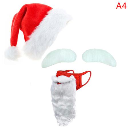 3d Santa Claus Skägg Masker Hattar Juldekor Vuxen Unisex Fu