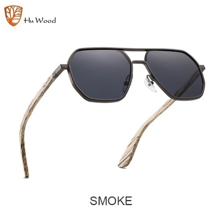 Hu Wood Nya Mode Aluminium Solglasögon Män Kvinnor Trä Polariserade Solglasögon Körning Uv400 Oculos de sol GR8059