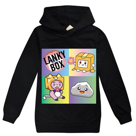 LANKYBOX Kids 3D Print Hoodie Pullover Sweatshirts med ficka .