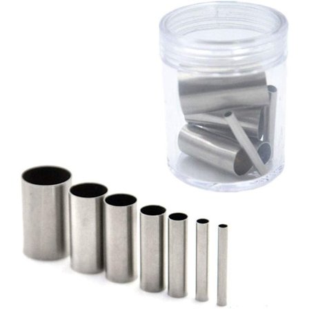 7 stk. runde cirkelformede hul-kageformssæt i rustfrit stål