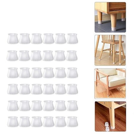 36 stk Runde Silikonbordstolbenbeskyttere (hvite)