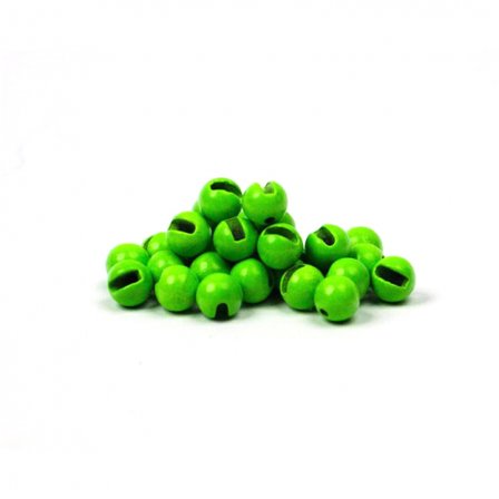 Fly Dressing Slotted Tungsten Beads 5,5mm, Fluo Green