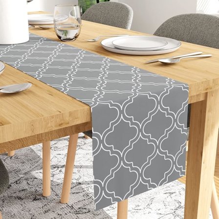 Bordslöpare för 4-6 personer - Premium Bomull - Tryckt - Storlek 33x183 cm - Dekorativ Duk för bord och soffbord