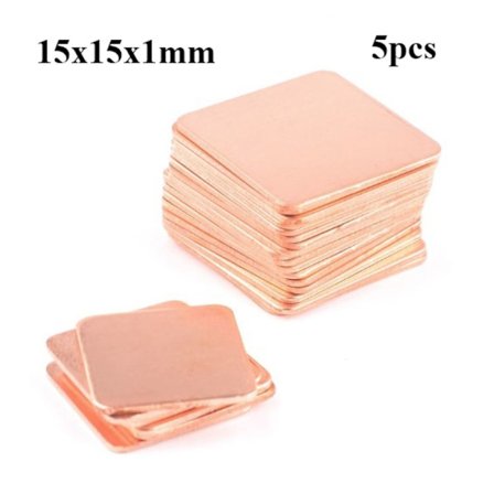 5st Laptop Platta Koppar Kylfläns 15X15X1MM
