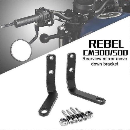 Musta alumiininen moottoripyörän ohjaustangon kiinnike sivupeileille, Honda CMX500 Rebel 300 -tarvikkeet