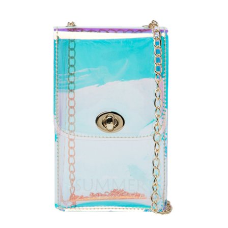 Mini Hologram Genomskinlig Cross Body Väska Axelväska Handväska för Kvinnor