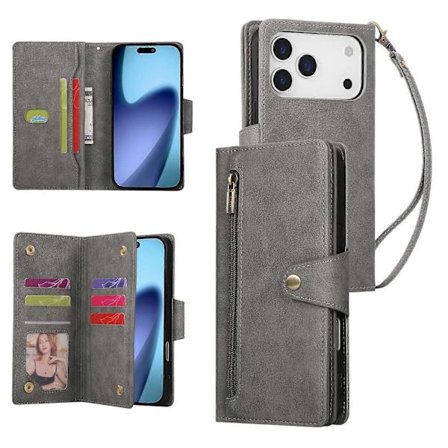 Compatible with iPhone 17 Pro Max Magnetic Leather Wallet Card Holder