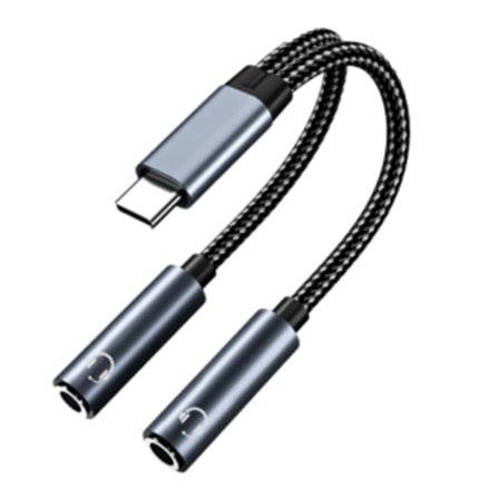 INF USB-C till dubbel 3,5 mm ljudadapterkabel