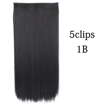 Syntetisk 22 32 tum 5 Clips Hårförlängning Värmebeständig falska hårstycken Långa vågiga frisyrer Clip In Hair Extensions