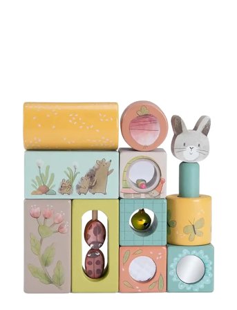 Moulin Roty Stack-Up Activity Cubes - Trois Petits Lapins - Multi/patterned - ONE SIZE