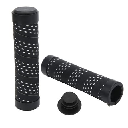 ZTTO Cykel Anti-Slip Greb Mountainbike Styr Dobbelt Låsende Greb med Endeprop (Sort Hvid)