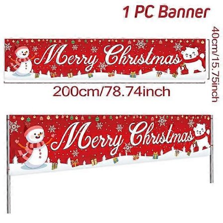 Jul Utomhus Banner Flagg God Jul Dekorasjon for Hjemmet 2023 Julepynt Navidad Natal Noel Gave Godt Nytt År 2024 3