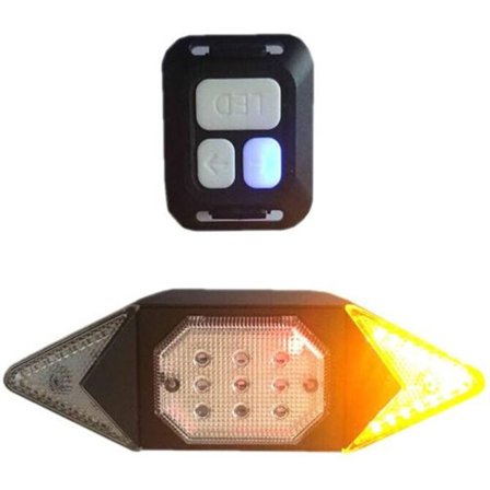 Baglygte til cykel med fjernbetjent blinklys