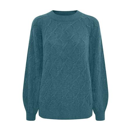 Fransa Round-neck Strik Blå, Dame Striktrøjer