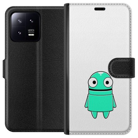 Kompatibel Tegnebogsetui til Xiaomi Xiaomi 13 Turkis tegneseriefigur med store øjne og en glad personlighed i enkel illustration