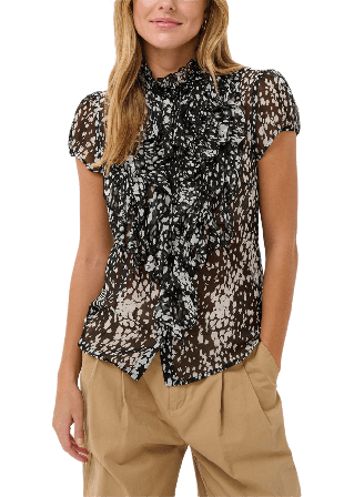 Saint Tropez LiljaSZ Crinkle Shirt Blusar Dam Svart M