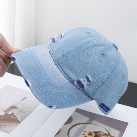 Moderigtig hullet kasket baseballkasket LILLA