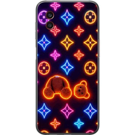 Yhteensopiva Puhelinkuori Samsung Samsung Galaxy Xcover6 Pro Neonvärisellä ylellisellä kuviolla, jossa hehkuvia nalleja pop-taide-esteetiikassa