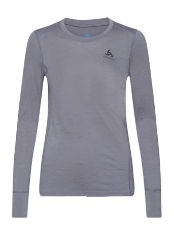 Odlo W Bl Top Crew Neck L/S Merino 200 Base Layer Tops Grå Odlo*Betinget Tilbud