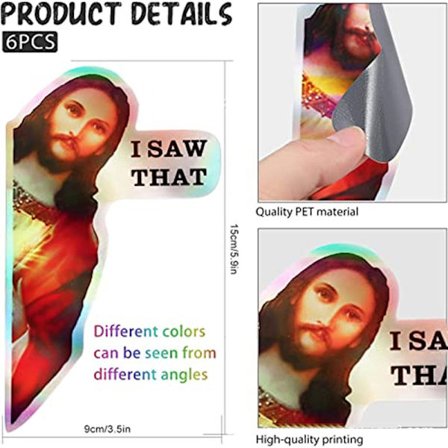 6st Jesus I Saw That Car Sticker Papper Kul Glas Fönster Sticker Bildekoration