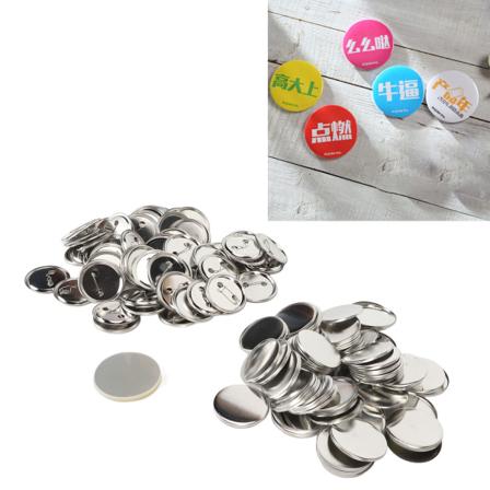 100 set knappnålsknappdelar tomma utjämning metall hållbara klämknapptillverkningstillbehör för märke hantverk DIY 50MM