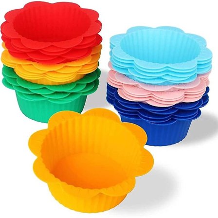 54 Pakning Silikon Muffinsformer, Silikon Cupcake Bakeformer Gjenbrukbare Muffinsformer Cupcake Papirformer Holdere For Muffins, Cupcakes Og Godteri