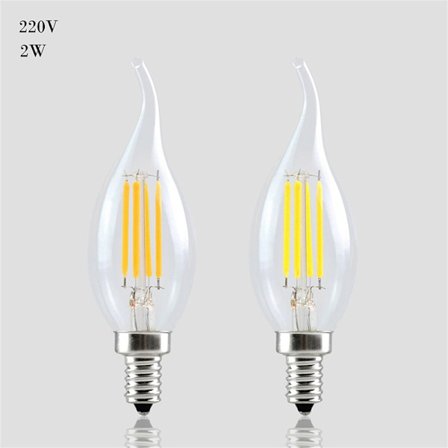 Dimbar E14-lampa LED 2W 4W 6W Edison Retro Filament Candle Lig