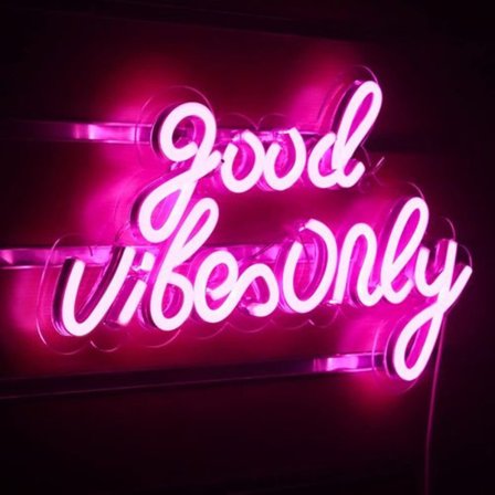 God Vibes Only Lys Reklame Pink LED Ord Lys Skilt Neon Lys Akryl