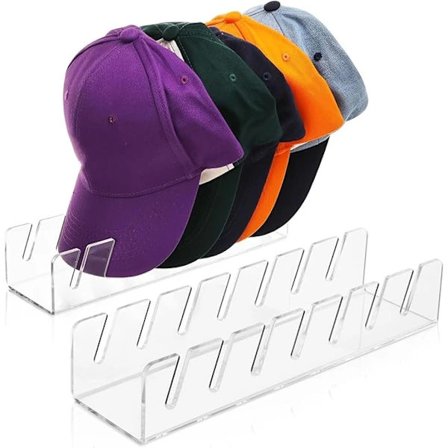 /EA/2 stk. Baseballkasket Holder Organizer Kasketstativ Opbevaring Kasket Holder Akryl Hattehylde til 14 Baseballkasketter Hatteholder