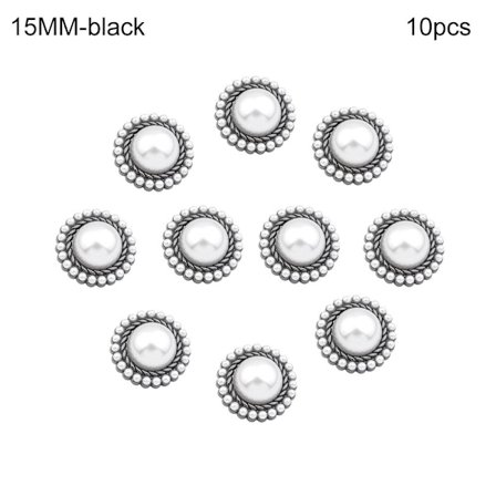 10st Pearl Clothing Knappar Skjorta Knappar SVART 15MM10ST 10ST