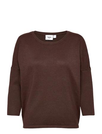 A2561, Milasz R-Neck Pullover Brown Saint Tropez