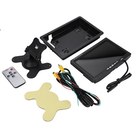 7-tums LCD-skärm för backspegel i bil med solskydd