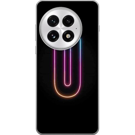 Kompatibel Mobilcover til OnePlus OnePlus 13 Minimalistisk neonbogstav U i farverig lyseffekt mod sort baggrund