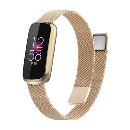 Rostfritt stål Mesh Loop Justerbar Armband Bytesrem För Fitbit Luxe/luxe Special Edition Fitness Tracker Dam Herr