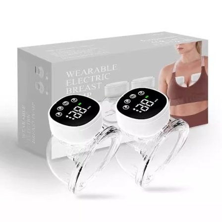 Bærbar Elektrisk Brystpumpe, Bærbar Brystpumpe Håndfri, 2 stk Hvit