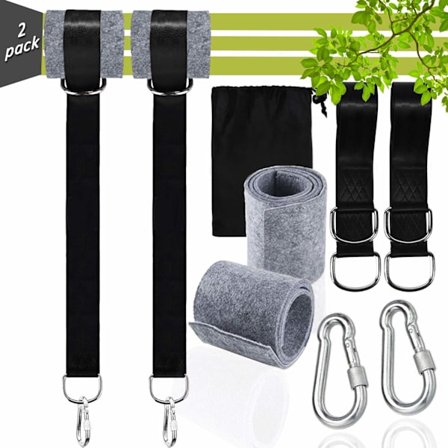 2-pack Hängmatteband Upphängningskit - Kraftiga 2200LB Gungband, Perfekt för Trädgungor, Camping, Trädgårdsnöje, Enkel Installation &