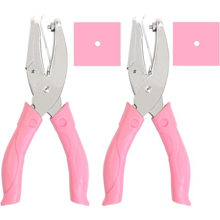 2 Pak 1/16 Tommer Små Mini Tiny Formet Cirkel Metal Enkelt Håndholdt Hul Papir Punch Punchers