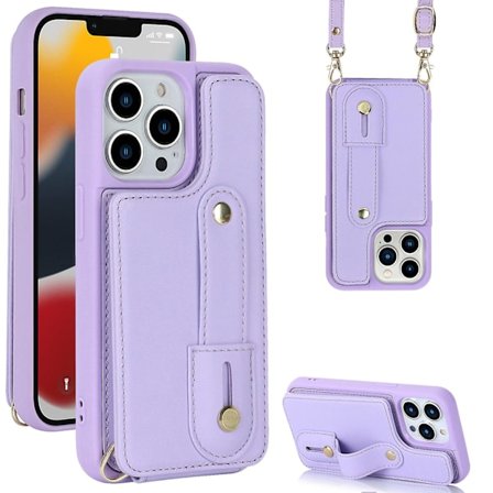 Korthållare Cover till Iphone 13 Pro , Armband Kickstand Läder+tpu Phone case