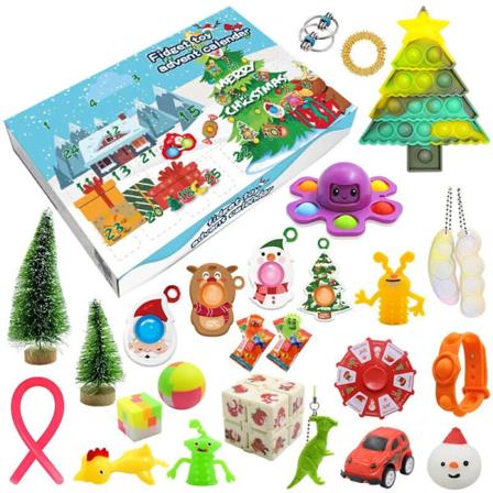 24 dagar/ set Fidget Toys Jul Adventskalenderpaket Anti Stress Toy Kit Stress Relief Figet Toy Blind Box Barn Julklapp style 3