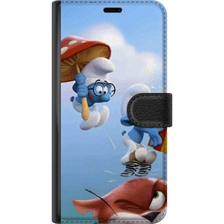 Kompatibelt Plånboksfodral till Motorola Motorola Edge 50 Fusion Smurfarna tecknad blå figurer retro affisch serie Schtroumpfs barndoms barndom seri