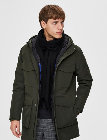 Selected Slhtope Wool Scarf B - Black - ONE SIZE