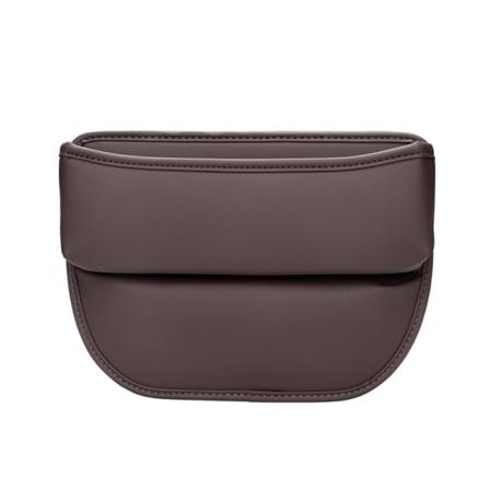 2-pack bilarrangör, förvaring av bilstolsspalt, PU-läder framsäteskonsolficka, för mobiltelefoner Nycklar Kort Glasögon Plånböcker (brun)