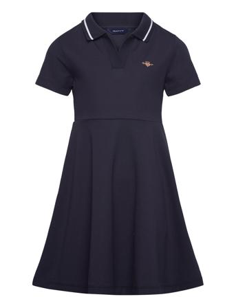Rugger Pique Dress Dresses & Skirts Dresses Casual Dresses Short-sleeved Casual Dresses Marineblå GANT*Betinget Tilbud