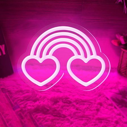 Regnbue Neonskilte til soveværelse, hængende LED vægdekoration, akryl reklameskilt, natlampe til hjemmebar, øl, vinduesbutik, værelse, pubdekoration