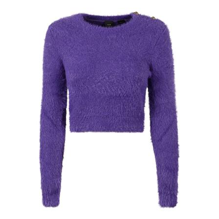 Pinko Round-neck Strik Lilla, Dame Striktrøjer